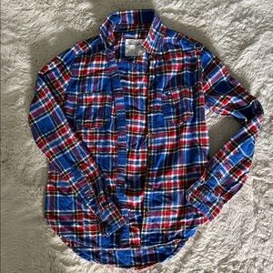 abercrombie kids Plaid Shirt - Blue, Red, and White sz M